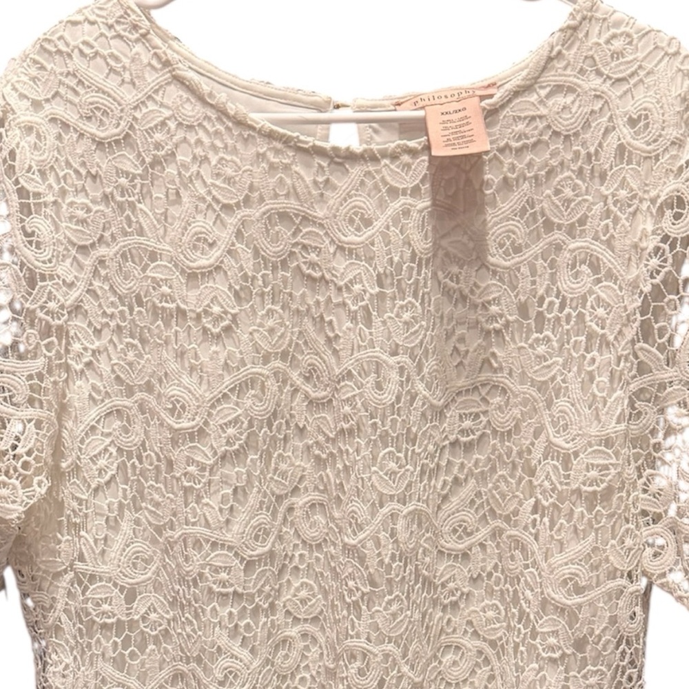 Philosophy Cream Lace Top XXL - Picture 6 of 6